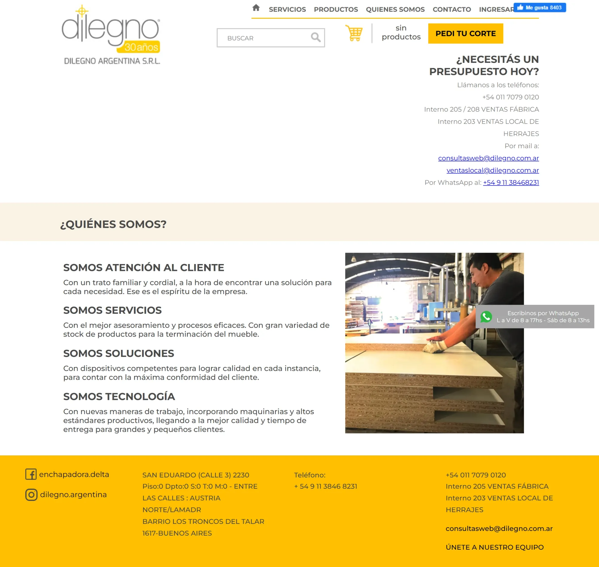 Dilegno — Sobre nosotros (Antes)