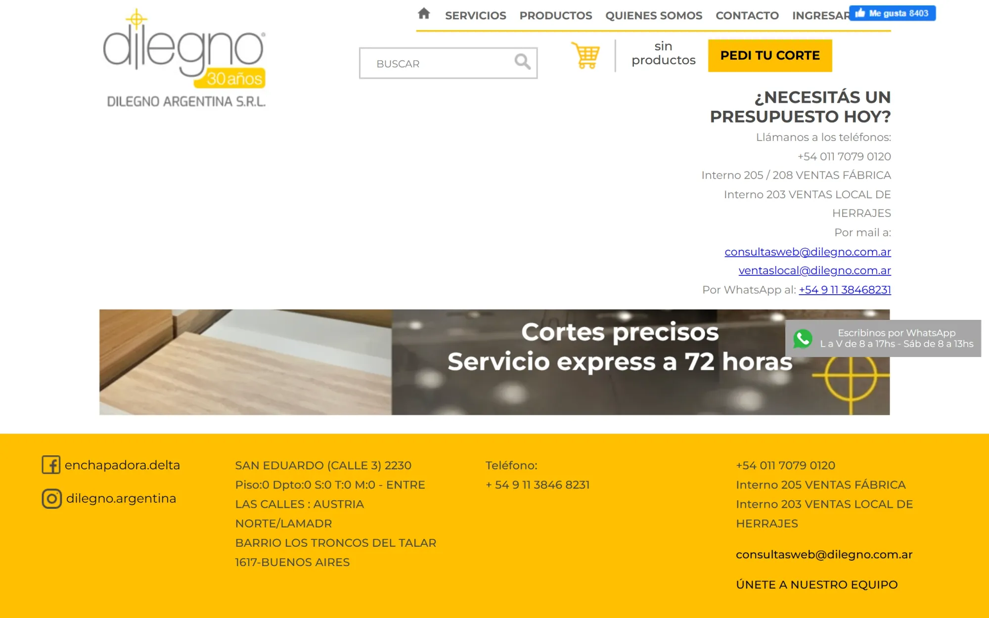 Dilegno — Navegación (Antes)