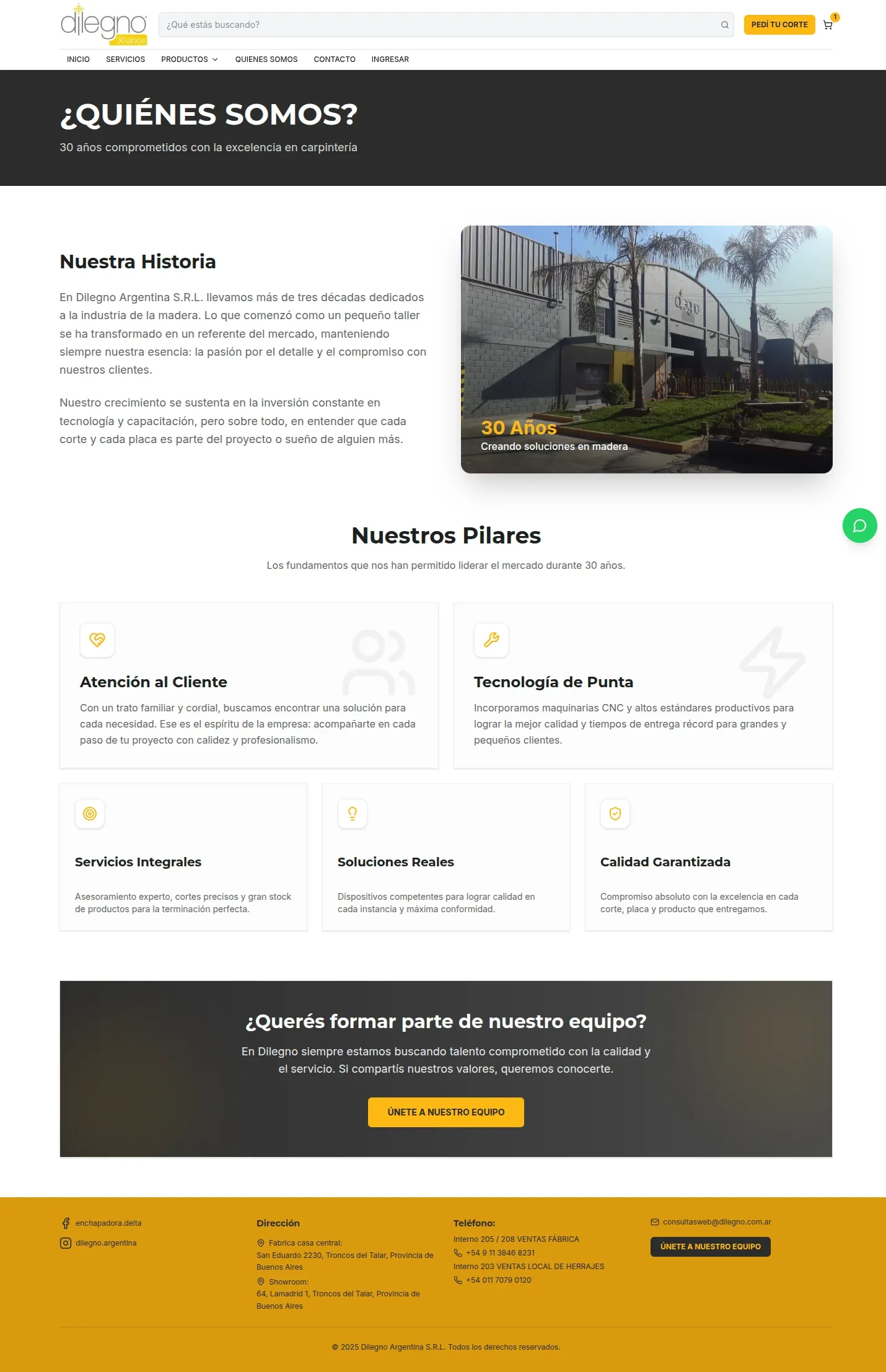 Dilegno — Sobre nosotros (Después)