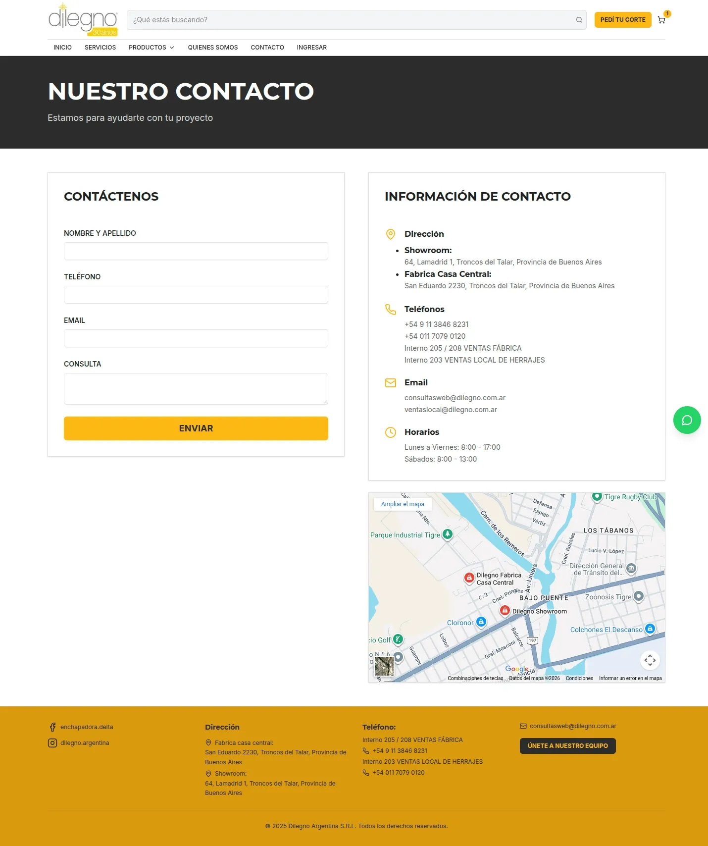 Dilegno — Contacto (Después)